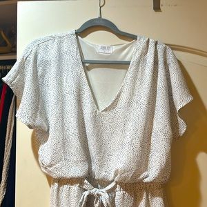 White dress with tiny black dots